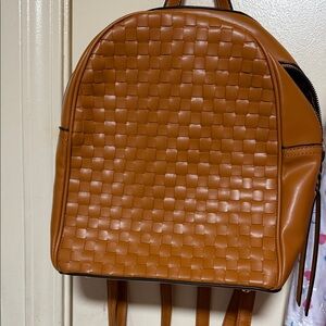 Woven Tan Backpack